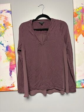 **3 for $15**RW&CO. Purple Relaxed Long Sleeve Blouse